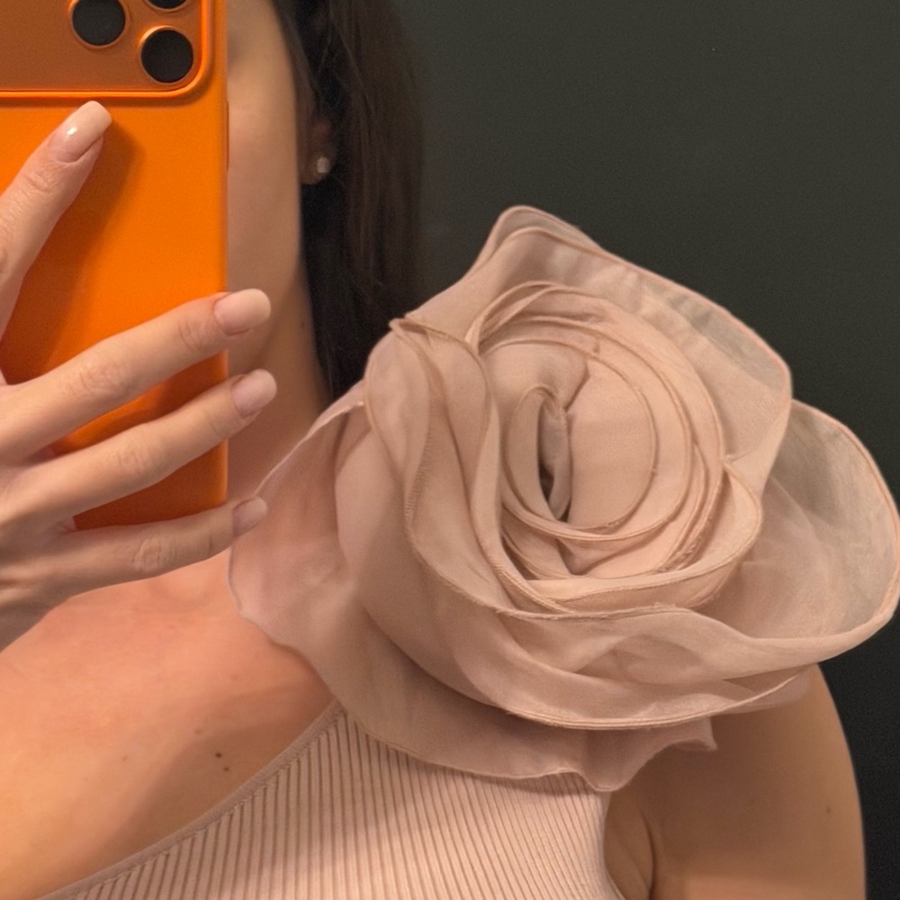Zara Blush Ribbed Top - Picture 2 of 4